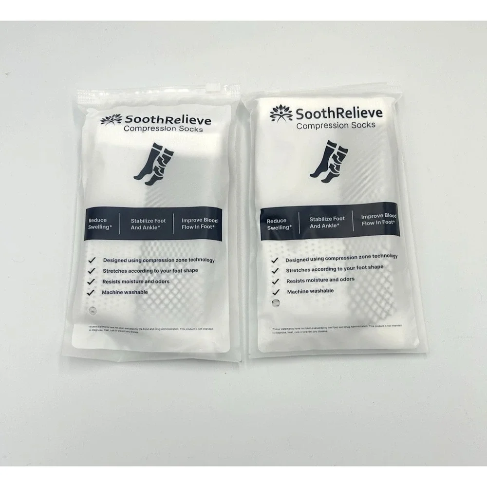SoothRelieve Compression Socks Size L Set of 2 Reduce Swelling Stabilize Foot